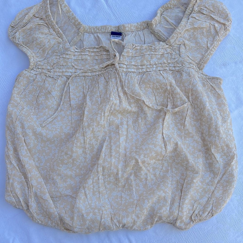 Cropped peasant blouse